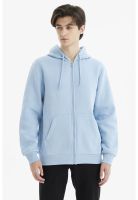 Polerón Hombre Full Zipper Basico Celeste Oscuro