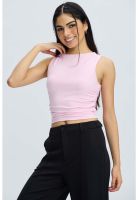 Polera Mujer Drapeada Palo Rosa