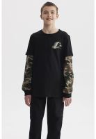 Polera Niño Doble Mangas Estampada Negro