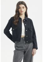 Chaqueta Mujer Cuello Camisero Negro
