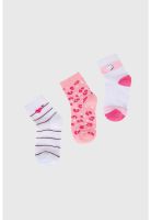 Calcetín De Vestir Niña Tripack Fucsia - ll