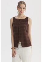 Polera Mujer Cuello Cuadrado Café