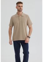 Polera Hombre Slim Cuello Camisero Beige- ll