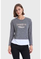 Sweater Mujer Con Faldón Marengo