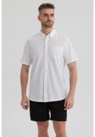 Camisa Hombre Piqué Con Bolsillo Blanco