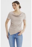 Polera Mujer Drapeado Basta Gris