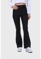 Jeans Mujer Flare Engomado Negro