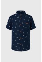 Camisa Niño Mini Print Azul