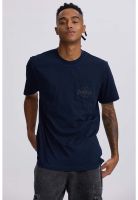 Polera Hombre Bolsillo Contraste Azul