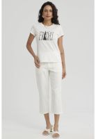 Polera Mujer Print Mujeres Con Aplicación Crudo