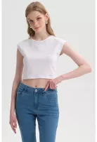 Polera Mujer Crop Blanco