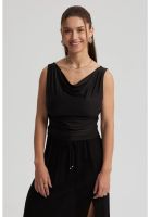 Polera Mujer Drapeada Noche Negro