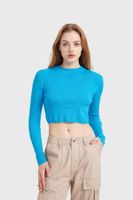 Sweater Mujer Crop Azul