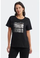Polera Mujer Print Posicional Negro - ll