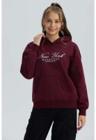 Polerón Niña Letras 3D Burdeo