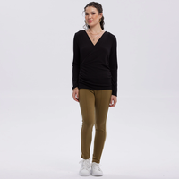 Calza Mujer Pretina Elasticada Verde Militar