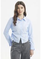 Blusa Mujer Ajustada Celeste