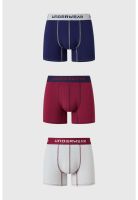 Bóxer Hombre Tripack Largo Burdeo