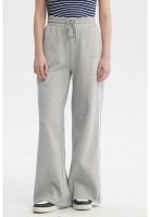 Pantalón Buzo Mujer Tapes Costados Gris Melange