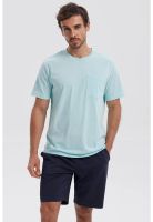 Polera Hombre Básica Con Bolsillo Verde Claro
