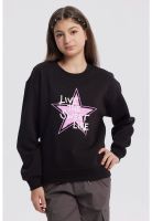 Polerón Niña Básico Print Negro - V