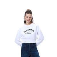 Polerón Mujer Pretina Ancha Blanco