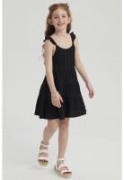 Vestido Niña Teen Con Textura Negro