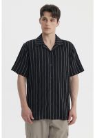 Camisa Hombre Slim Cuello Camisero Negro- lll