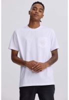 Polera Hombre Bolsillo Contraste Blanco