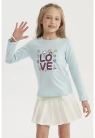 Polera Niña Básica Toddler Celeste