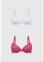 Sostén Mujer Bipack Copa Soft Liso Estampado Fucsia