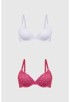 Sostén Mujer Bipack Copa Soft Liso Estampado Fucsia