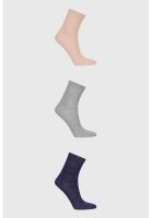 Calcetín Mujer Tripack Palo Rosa