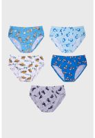 Bóxer Niño Pack 5 Full Print Celeste
