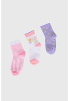 Calcetín De Vestir Niña Frutas Blanco