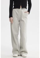 Pantalón Buzo Mujer Pretina Cruzada Gris Melange