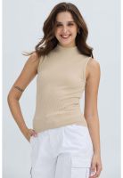 Polera Mujer Rib Beige