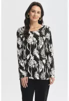 Polera Mujer Roll Up Print Negro