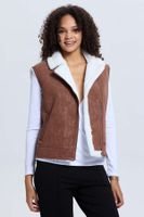 Chaqueta Mujer Efecto Cuero Bonded Café Oscuro