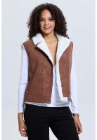 Chaqueta Mujer Efecto Cuero Bonded Café Oscuro