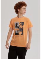 Polera Niño Básica Estampada Naranjo - ll