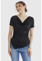 Polera Mujer Drapeado Basta Negro