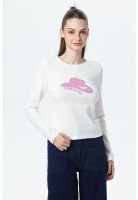 Polera Mujer Print College Crudo