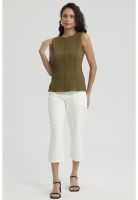 Polera Mujer Texturizada Verde Musgo