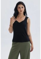 Polera Mujer Escote Cuadrado Negro - lV