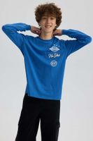 Polera Niño Print Mangas Azul