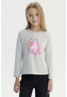 Polera Niña Básica Toddler Gris Melange