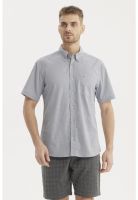 Camisa Hombre Cuello Camisero Azul