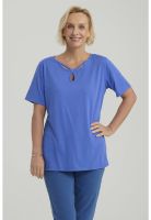 Polera Mujer Lisa Apertura Azulino