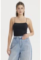 Peto Mujer Liso Print Crop Negro